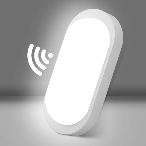Applique Murale avec detecteur de Mouvement, IP65 Etanche LED Plafonnier pour Intérieur et Extérieur, 12W LED Lampe pour Salle de Bain Garage Couloir Cave Atelier Jardin, Blanc Neutre 4000K (1/5)
