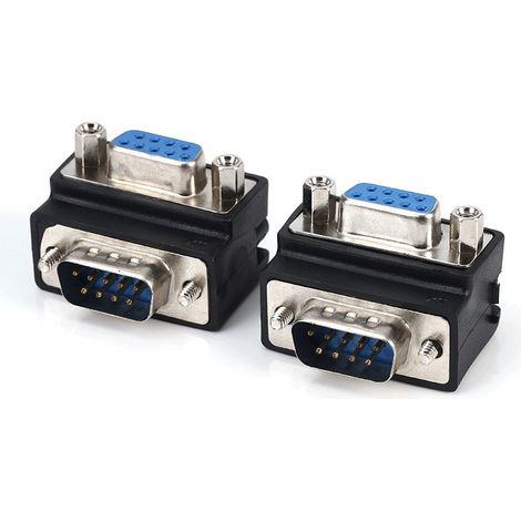 RS232 DB9Pin serieller Portadapter, 90 Grad abgewinkelter DB9 Stecker auf 9-polige Buchse Adapter. (1/5)