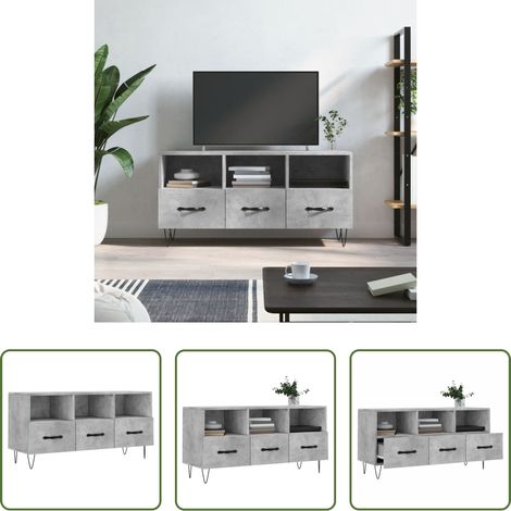 Holzwerkstoff - TV-Schrank Betongrau 102x36x50 cm Holzwerkstoff (1/5)