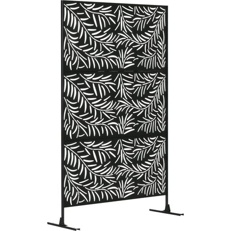 Muro oscurante resistente agli agenti atmosferici in acciaio, dimensioni 122 × 45 × 198 cm, colore nero (1/5)