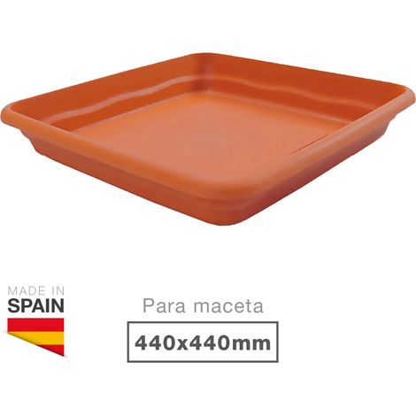 Plato para maceta cuadrada Terra 440mm Marrón (1/2)