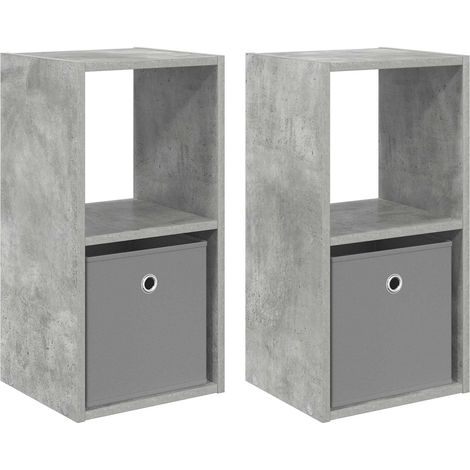 Maison Exclusive - Nachttisch 2 pcs Beton Grau 30,5 x 27 x 59,5 c