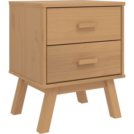 Mesita de noche con dos cajones 45 x 39 x 57 cm en madera de pino DEC034538