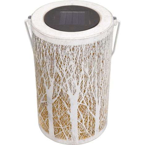 Suspension de jardin solaire, lanterne d'extérieur, LED 5730, motif forêt blanche, poignée, étanche IP44 (1/5)