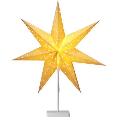 CASARIA® Estrella Decorativa Navideña de Papel 60 cm Inalámbrica con Soporte LED Blanco Cálido Adorno Luces de Navidad   Modell 2 (de) (1/5)