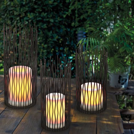 esotec Solar Dekoleuchte BAMOKO 3er-Set Tischlicht LED-Kerze METALL IP44 102246 (1/5)