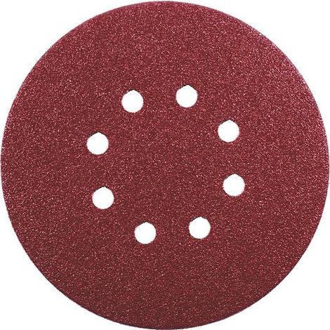 Abrasifs auto-agrippants pour ponceuses excentriques oxyde d'aluminium KP222 perforés 8 trous D125mm Grain 100 Bte de 50 - VSM