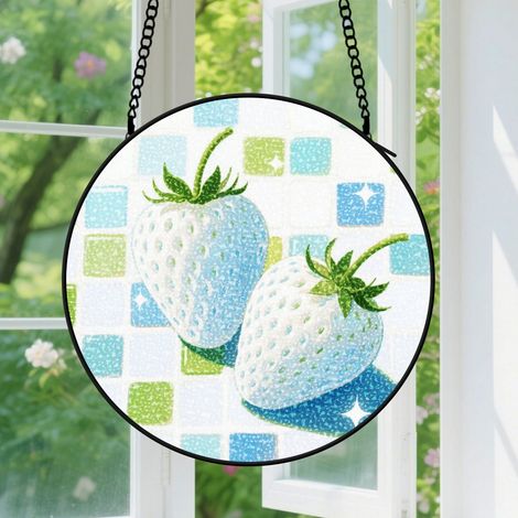 Suspension en vitrail, attrape-soleil coloré élégant, décoration intérieure jardin, cadeau Anniversaire pour femme, homme, maman, tante 9cm (1/5)