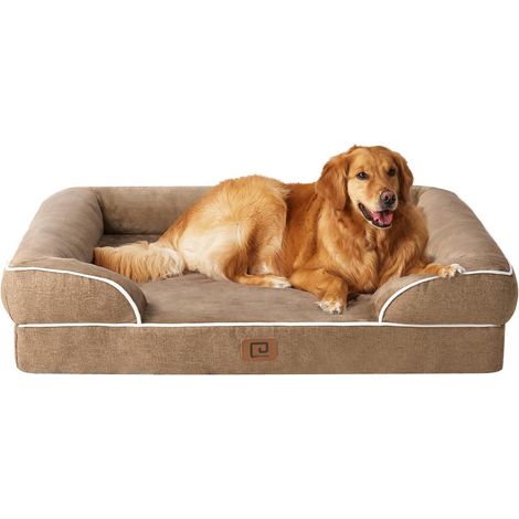 Hundebett Orthopädisches Memory Foam XL L 112 x B 81 x H 17.5 cm Kamel (1/5)