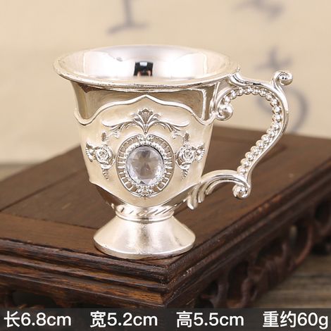 Verre à vin de style européen (blanc argenté) pour restaurant - Verre unique pour vin blanc - Fabrication artisanale en métal