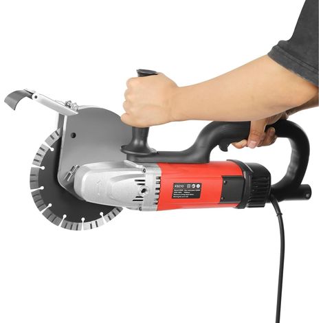 Sega elettrica per calcestruzzo con cavo da 5200 W, sega elettrica per il taglio del calcestruzzo con impugnatura ergonomica a D e interruttore, 7000 giri/min per il taglio di mattoni, granito, marmo