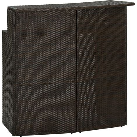 Garden Bar Table Brown 120x55x110 cm Poly Rattan vidaXL (1/5)