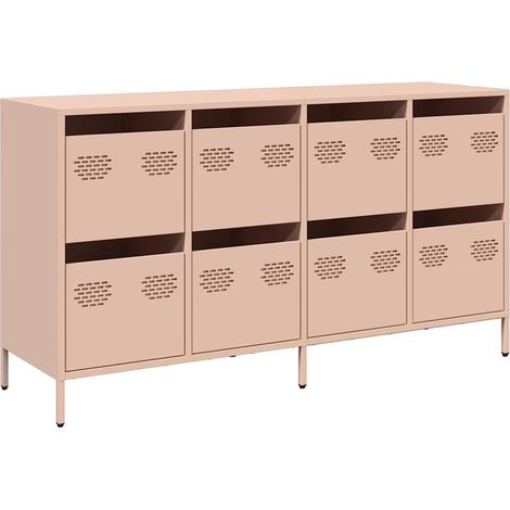Maison La Vie - Buffet Salon Moderne - Meuble de rangement - rose 135x39x73,5 cm acier laminé à froid bu5003