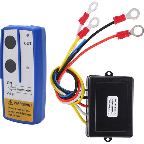 Kit de commande à distance sans fil universel pour treuil avec récepteur 12 V/24 V pour camion, Jeep, VTT, SUV (bleu) (1/5)
