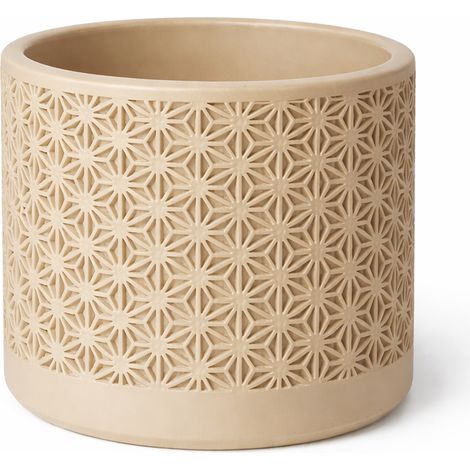 Cache-pot de fleurs beige ajouré, décoratif pour la maison (1/3)