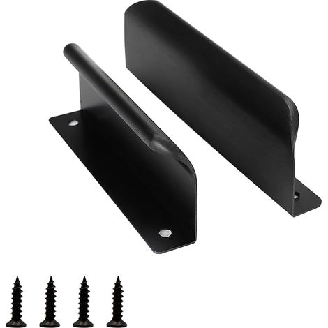 2Pcs Sliding Door Handle, 120mm Black Cabinet Handle, Modern Furniture Drawer Handle, for Wardrobes, Drawers, Balcony Doors (1/5)