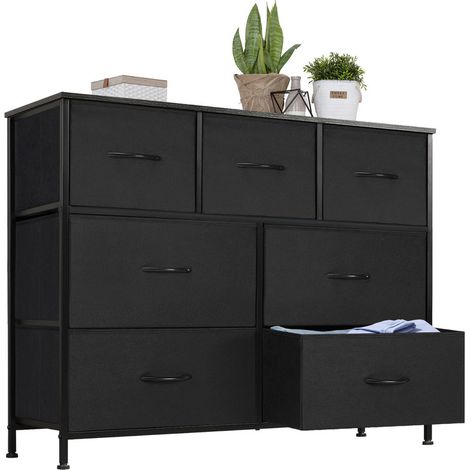 Commode pour chambre – 7 tiroirs en tissu, organisateur de rangement pour vêtements, meuble de salon ou vitrine (1/5)