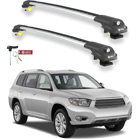 TURTLE kompatibel mit Toyota Highlander (Xu40) 2008-2013 Dachträger Air1 Grau (1/5)