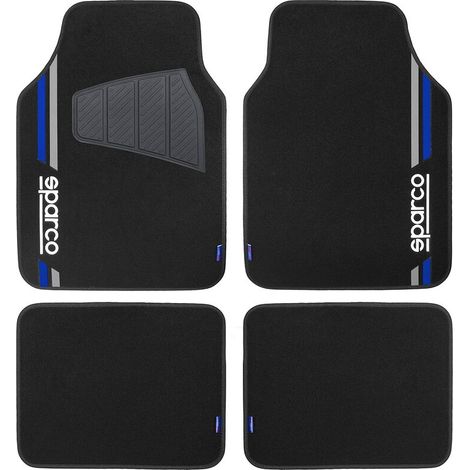 set completo spc19  tappetini auto universali in moquette nero/blu poliestere (1/5)
