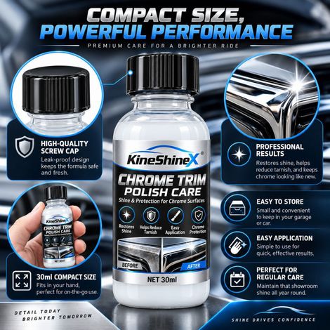 KineShineX Automotive Chrome Part Polishing and Brightening Treatment: Polishes, brightens, protects, and removes dullness and luster. (1/4)