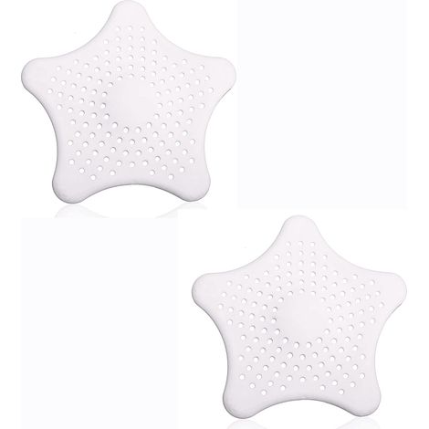 2 filtres évier silicone blanc, cheveux saletés ventouses (1/5)