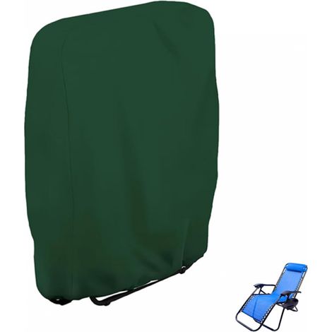 Housse de bain de soleil de jardin imperméable - 71 x 20/34 x 110 cm - Pour extérieur, jardin, balcon ou terrasse - Vert (1/5)