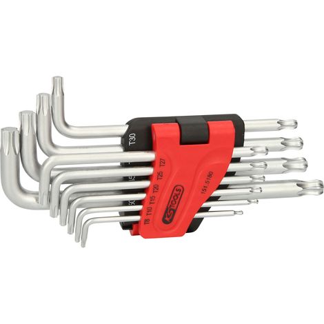 KS Tools Kugelkopf-TX-Winkelstiftschlüssel-Satz, lang, 10-tlg