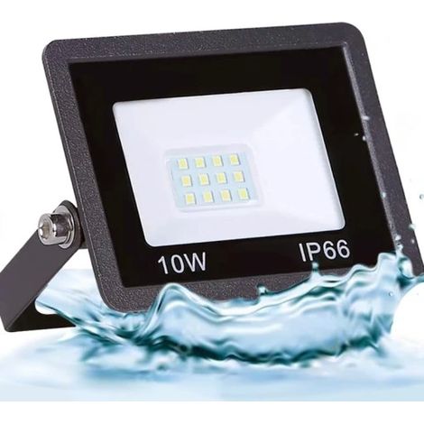 Faro alogeno a LED con portalampada, riflettore per cantieri edili, 10W, IP66, sottile.