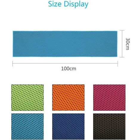Serviette Rafraîchissante - Microfibre - 30 x 100 cm - Pour Sport Fitness Natation Camping - Lot de 6 (1/4)
