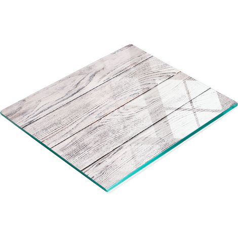 Tagliere da cucina decorativo in vetro con parete in legno 60x52 cm (1/5)