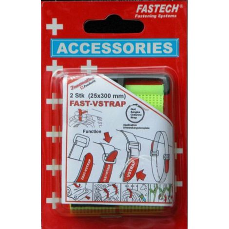 FASTECH® 688-777  Klettband mit Gurt Haft- und Flauschteil (L x B) 300 mm x 25 mm Gelb 2 St.