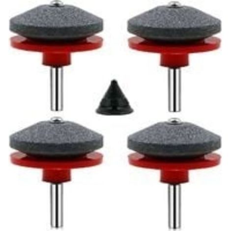 4 Pièces Affuteur Lame Tondeuse Gazon Universel Aiguiseur de Tondeuse Accessoires pour Tondeuses avec 1Pcs Kit D'équilibrage de Lame,50 x 47mm (1/5)