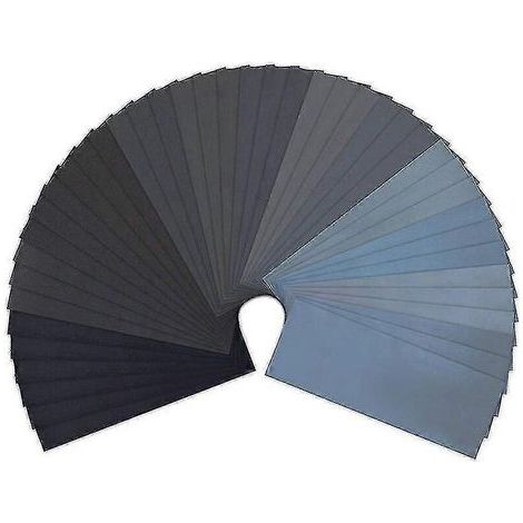 Packung mit 42 Blatt Lanhu-Schleifpapier, 23 x 9,3 cm, für Nass- oder Trockenschleifen, Körnung 120-3000 (12 Blatt/Körnung) (1/5)