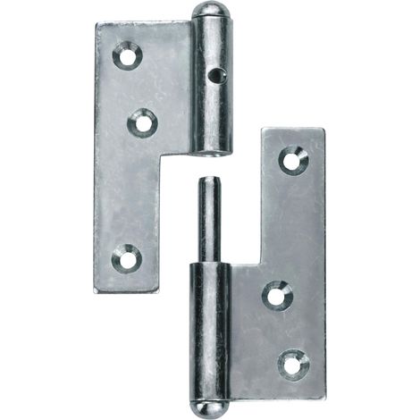 Charnière de porte galvanisée à gauche à visser 160 mm Bleu galvanisé (1/2)