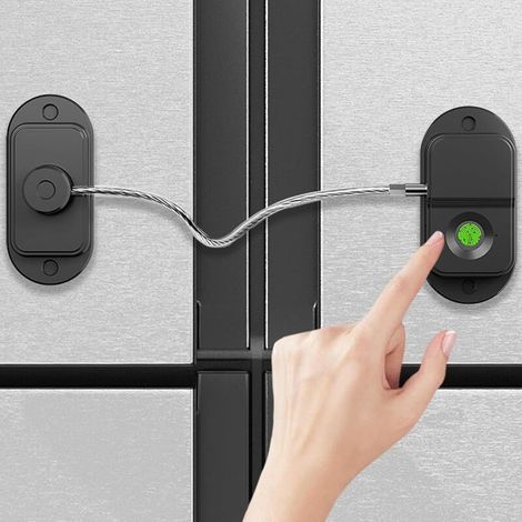 Serrure Empreinte Digitale - Pour Réfrigérateur Armoire Congélateur Lave-Vaisselle - Sécurité Enfant - Acier Inoxydable - 1 Pièce (1/4)