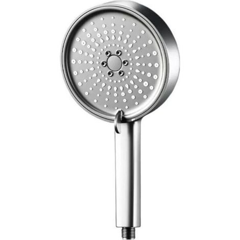 Pommeau de Douche Haute Pression, 12CM Grande Pomme de Douche Economie Deau avec Interrupteur de Stop, 5 Types de Jet Argent Douchette avec Filtre pour Bain SPA (1/3)