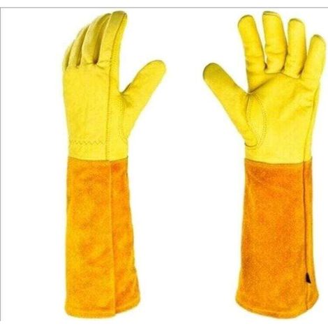 Gants de jardinage résistants aux coupures et aux épines Protection Cuir Gants de Jardinage pour les épines et Ronces et Gants de Travail,jardiner,travaux ménagers(M code) (1/5)