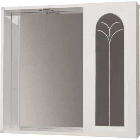 Savini Specchiera da Bagno - Bianco Lucido - 15x68x63 cm