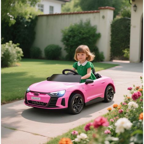 Voiture électrique enfant Audi RS e-tron GT 12 V, télécommande 2,4 GHz, 2 moteurs, rose OKMYHOME (1/5)