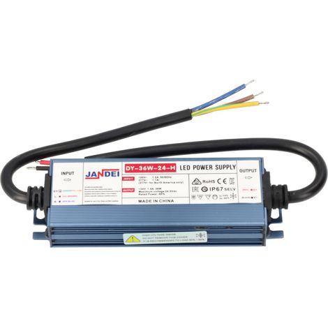 Jandei Trasformador 24VDC 1,25A 30W de exterior IP67 para cámaras de vigilancia equipos GSM videograbadores tiras led