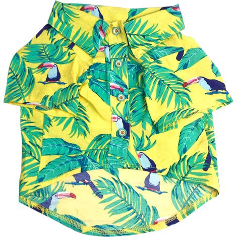 T-shirt Chien - Coton Élastique - Pour Chiots et Petits Chiens - Jaune - Taille S (1/5)