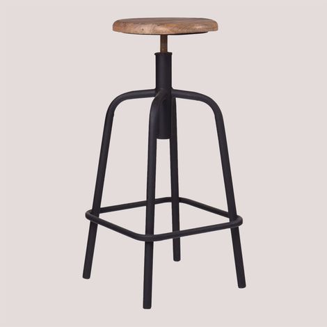 Taburete Alto Regulable en Acero y Madera Ery SKLUM              (1/5)