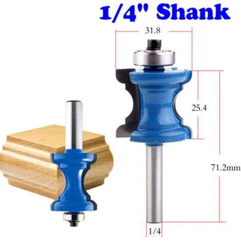 Router Bit - Bullnose Bead Column Trim Molding - 1/4 Inch Shank - Carbide Tipped - For Woodworking - 1 Piece (1/5)