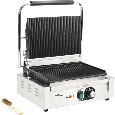 Grill rainuré pour panini 2200 W 43x30,5x20 cm