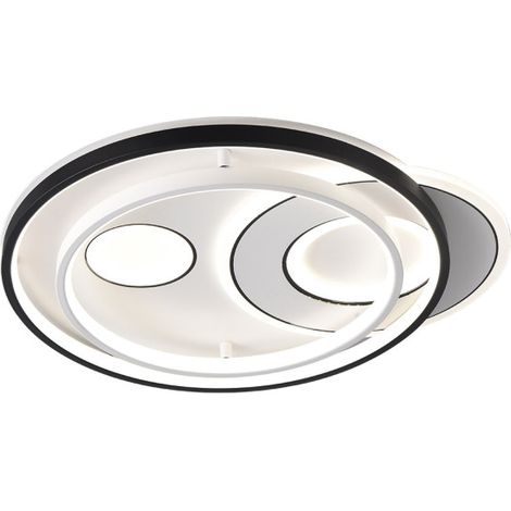 Plafoniera circolare “Evora” con telecomando (160W 3CCT 13600lm) IP20 7x45x52cm in metallo e policarbonato nei colori bianco e n