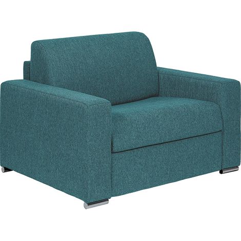 Fauteuil convertible express en tissu bleu - Couchage 70 cm - Matelas 14 cm - CALITO (1/4)