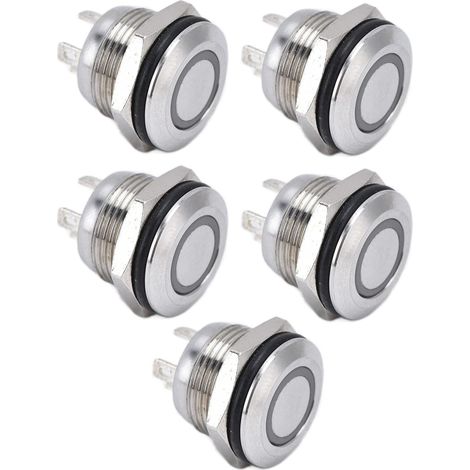 5 Interrupteurs, AC220V, LED, inox, vert (1/5)