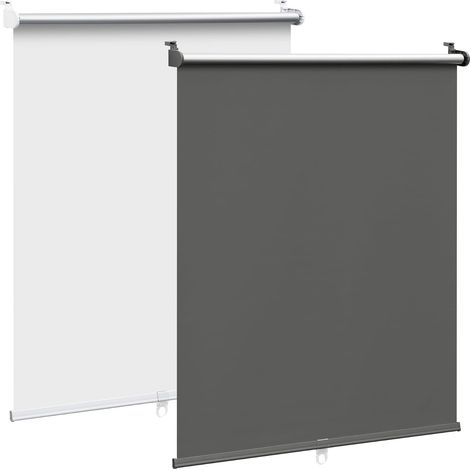 WOLTU Cortina Opaca Sin Taladrar, Estor Enrollable Opaco Aislante Térmico para Ventana o Puerta, Protección de Privacidad Negro Carbón Sin Cable 85x150 cm