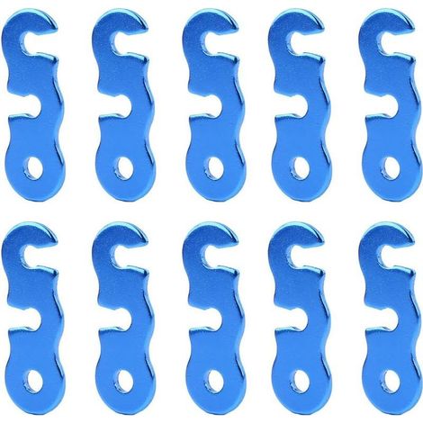 Tendeur de Corde Cam(Bleu), Aluminium Tente Guyline Coureur Tendeur Tente Auvent Corde Accessoires Trois Yeux Boucle de Corde Ouverte (1/4)