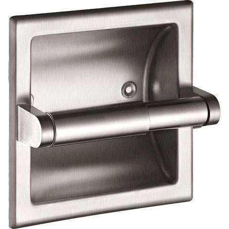 Porte-papier Toilette Argent Encastrable en Acier Inoxydable Porte Rouleau de Papier pour WC Salle de Bain Cuisine (1/5)